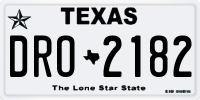 TX license plate DRO2182