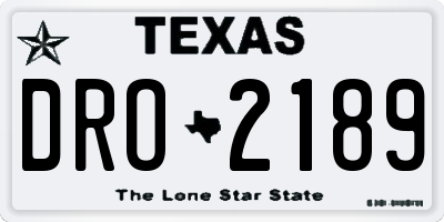 TX license plate DRO2189