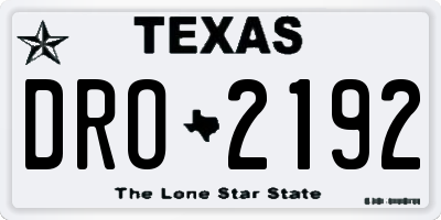 TX license plate DRO2192