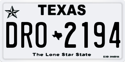 TX license plate DRO2194
