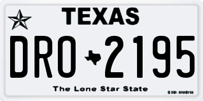 TX license plate DRO2195