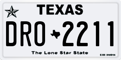 TX license plate DRO2211