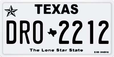 TX license plate DRO2212