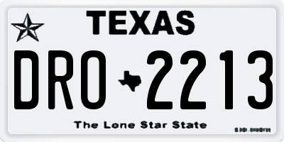 TX license plate DRO2213