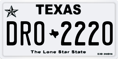 TX license plate DRO2220