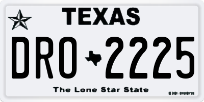 TX license plate DRO2225