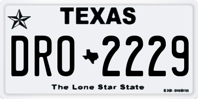 TX license plate DRO2229