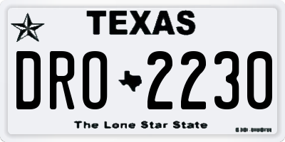 TX license plate DRO2230
