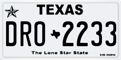 TX license plate DRO2233