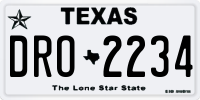 TX license plate DRO2234