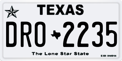 TX license plate DRO2235