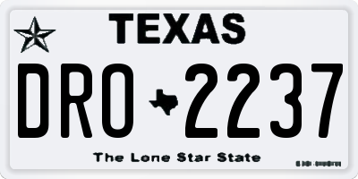 TX license plate DRO2237