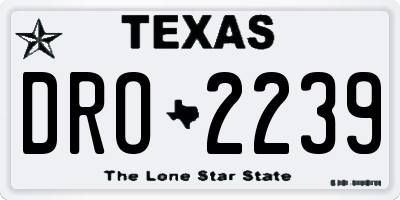 TX license plate DRO2239