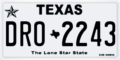 TX license plate DRO2243