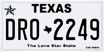 TX license plate DRO2249