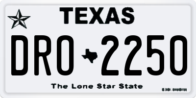 TX license plate DRO2250