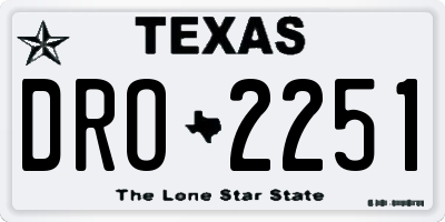 TX license plate DRO2251