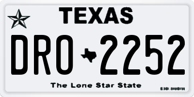 TX license plate DRO2252