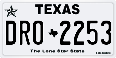 TX license plate DRO2253