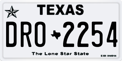 TX license plate DRO2254