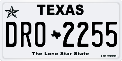 TX license plate DRO2255