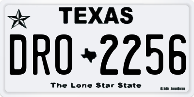 TX license plate DRO2256