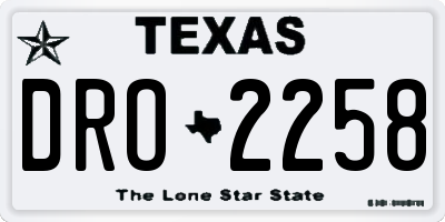 TX license plate DRO2258