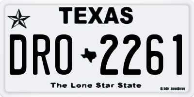 TX license plate DRO2261