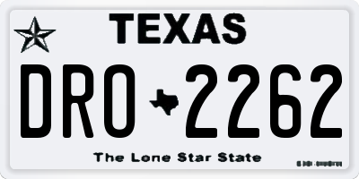TX license plate DRO2262