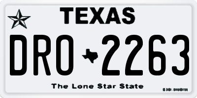 TX license plate DRO2263