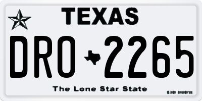 TX license plate DRO2265