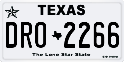 TX license plate DRO2266