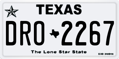 TX license plate DRO2267