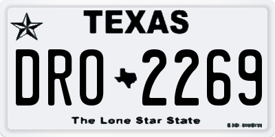 TX license plate DRO2269