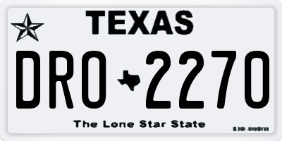 TX license plate DRO2270