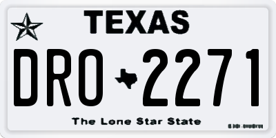 TX license plate DRO2271