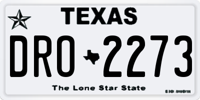 TX license plate DRO2273