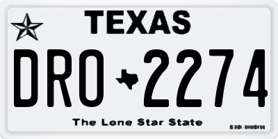 TX license plate DRO2274