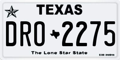 TX license plate DRO2275