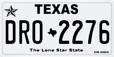 TX license plate DRO2276