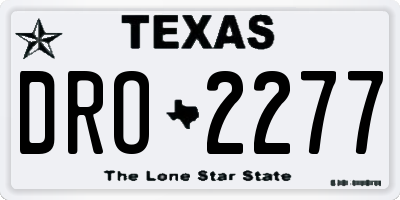 TX license plate DRO2277