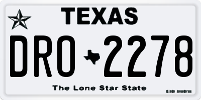 TX license plate DRO2278
