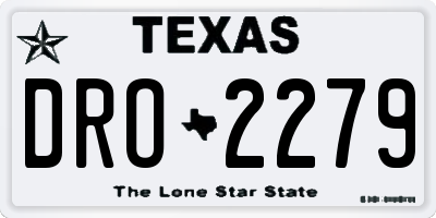 TX license plate DRO2279