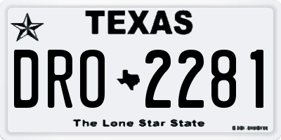 TX license plate DRO2281