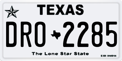 TX license plate DRO2285