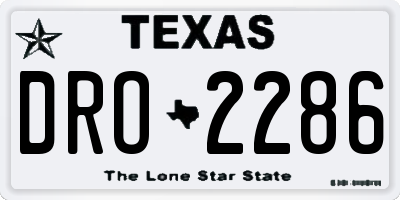 TX license plate DRO2286