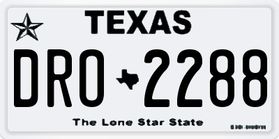 TX license plate DRO2288