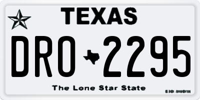 TX license plate DRO2295