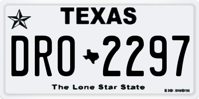 TX license plate DRO2297