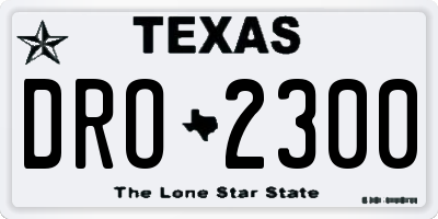TX license plate DRO2300